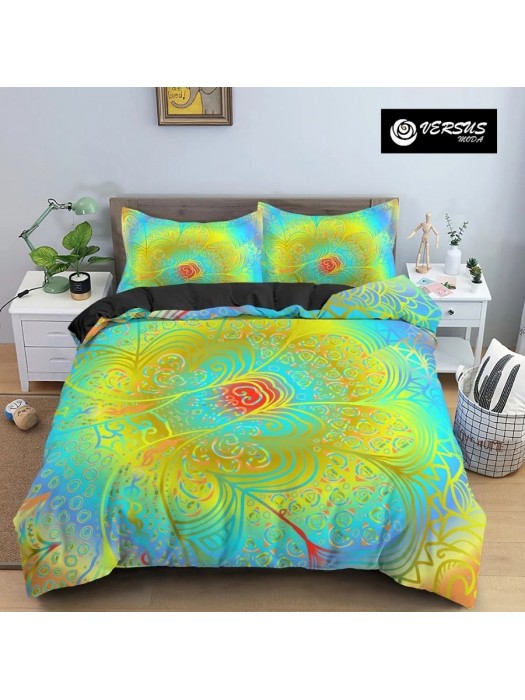 Set Copri Piumone Federe Copripiumino Etnico Mandala Duvet Cover BED0106